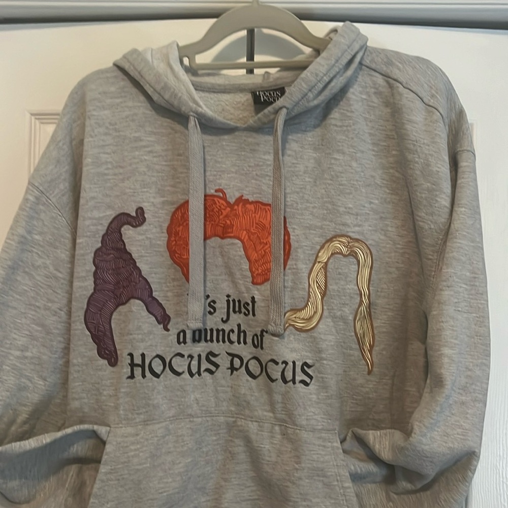 Disney Gray Hoodie with Purple, Orange & Gold Hocus Pocus Design